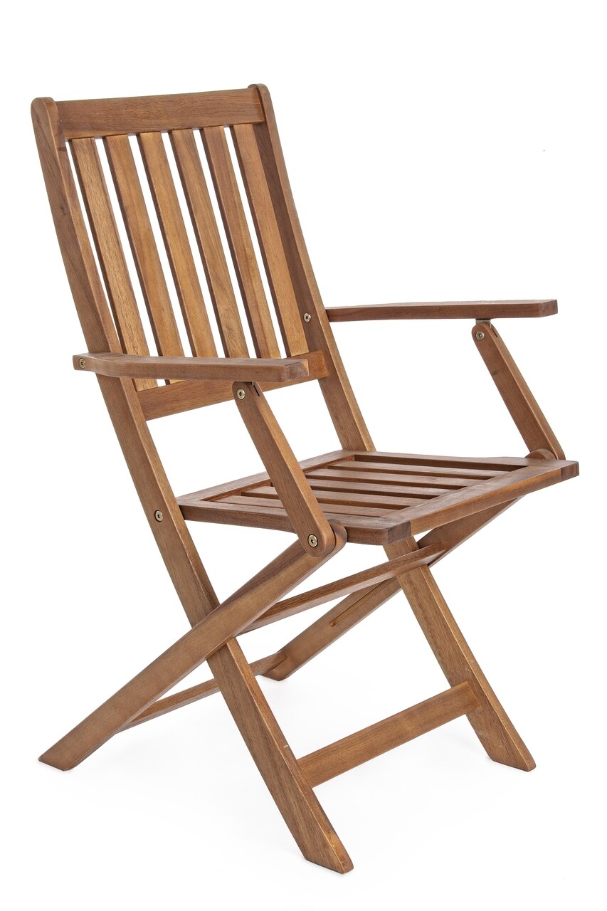 Scaun pliabil pentru gradina Mali, Bizzotto, 58 x 60 x 92 cm, lemn de salcam, natural - imagine 7